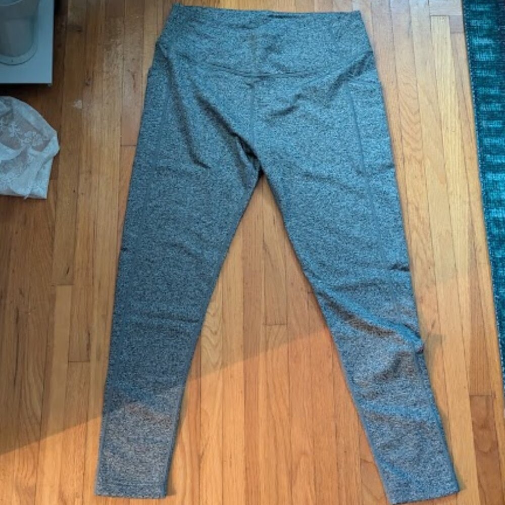 NEW WOOLX Women Size L McKenna Leggings Charcoal Melange 31% Merino Pockets